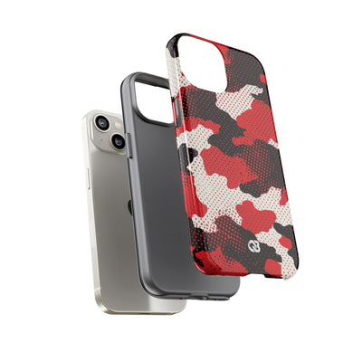 Crimson Halftone Camo · Tough Phone Case for iPhone · Red