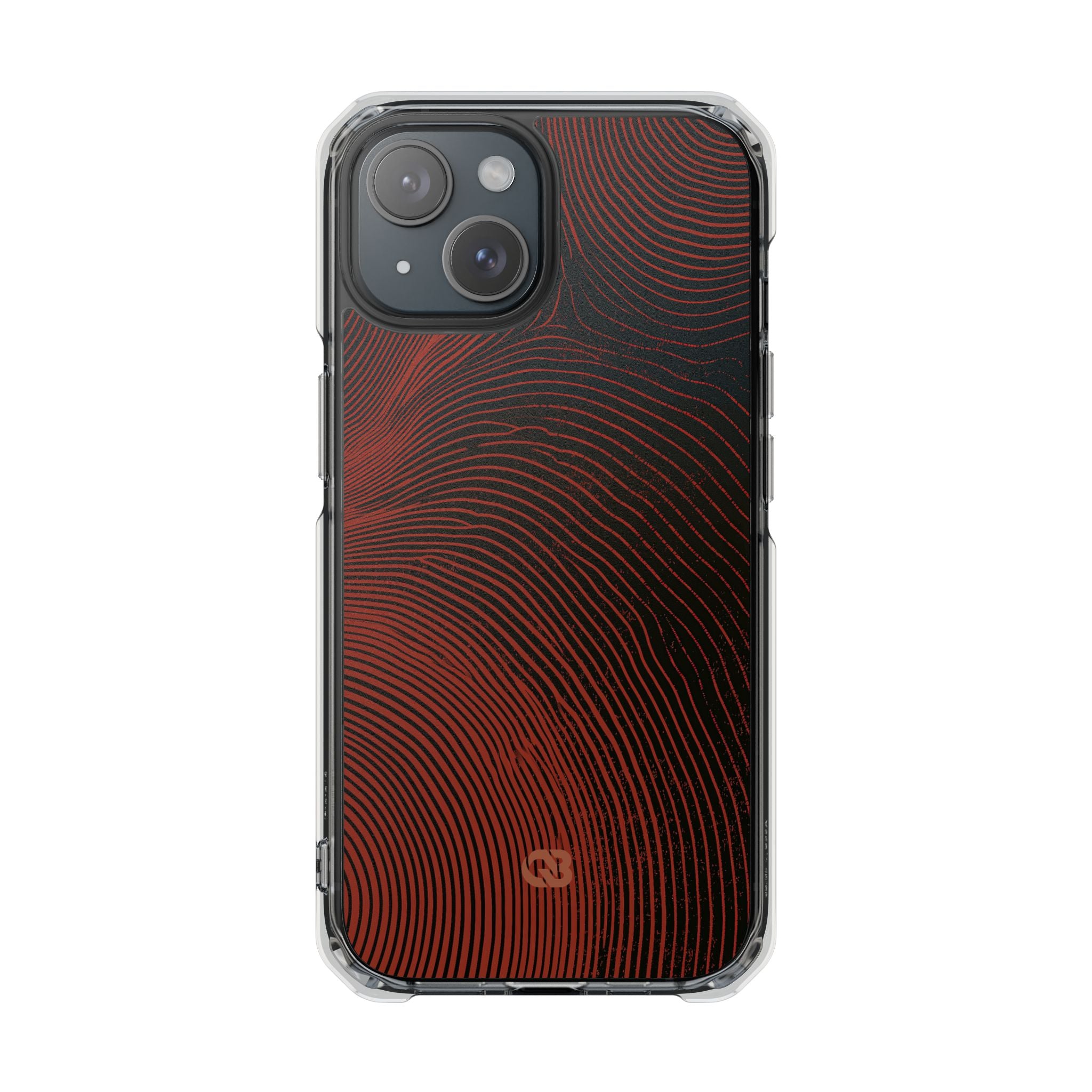 Red Impact MagSafe Phone Case for iPhone - Terracotta Nerve Map