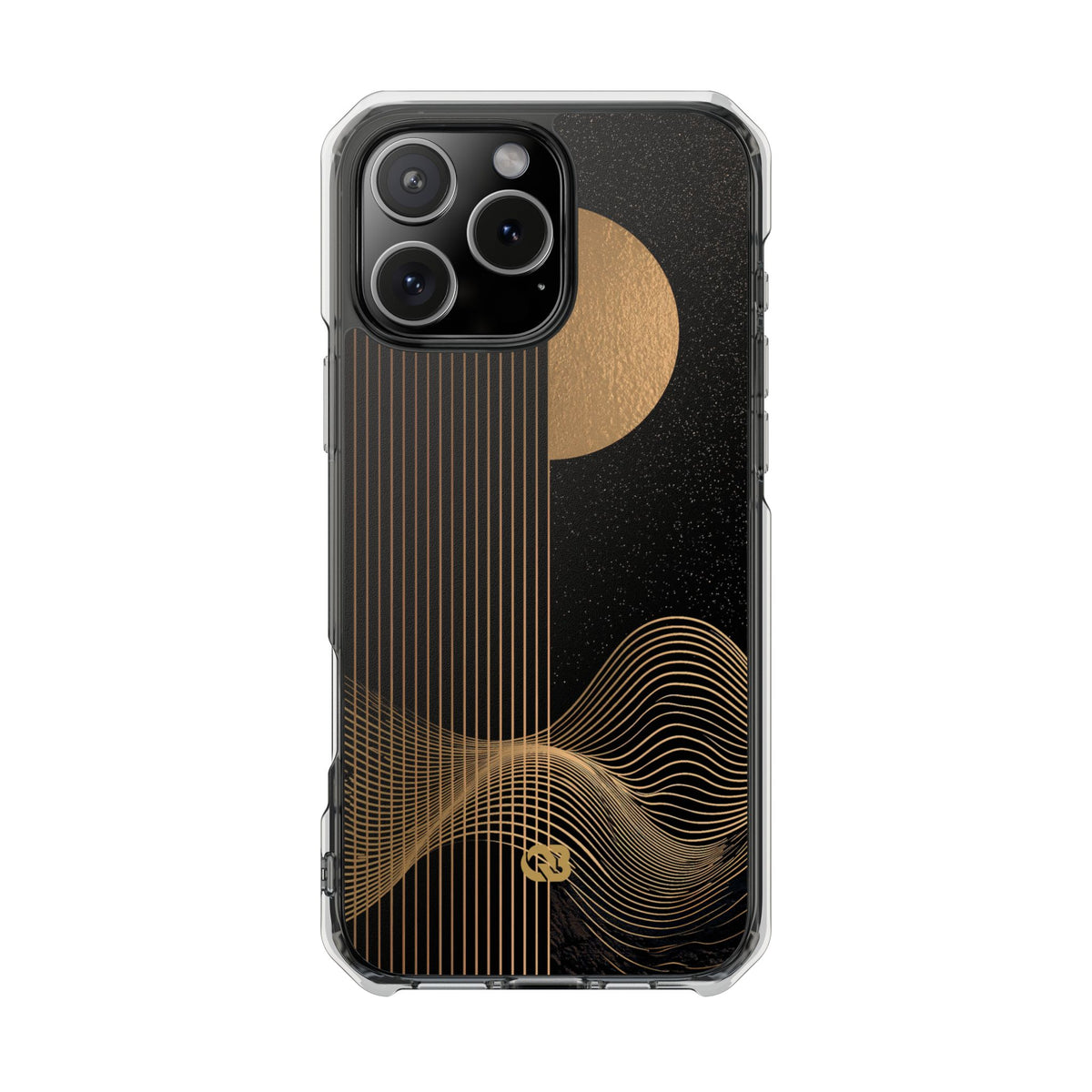 Lunar Topo Horizon · Clear Impact Magnetic Phone Case for iPhone · Black