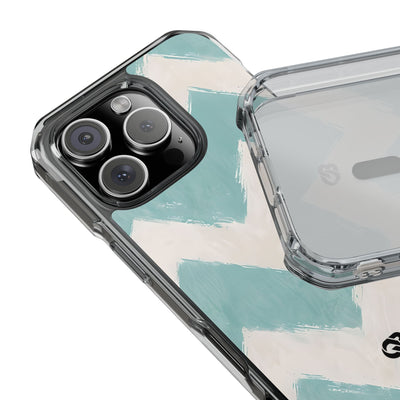 Teal Painted Chevron · Impact Coque de téléphone pour iPhone · Magsafe