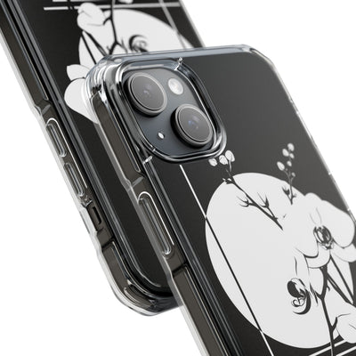Nocturne Orchid Bloom · Clear Impact Magnetic Phone Case for iPhone ·  Black