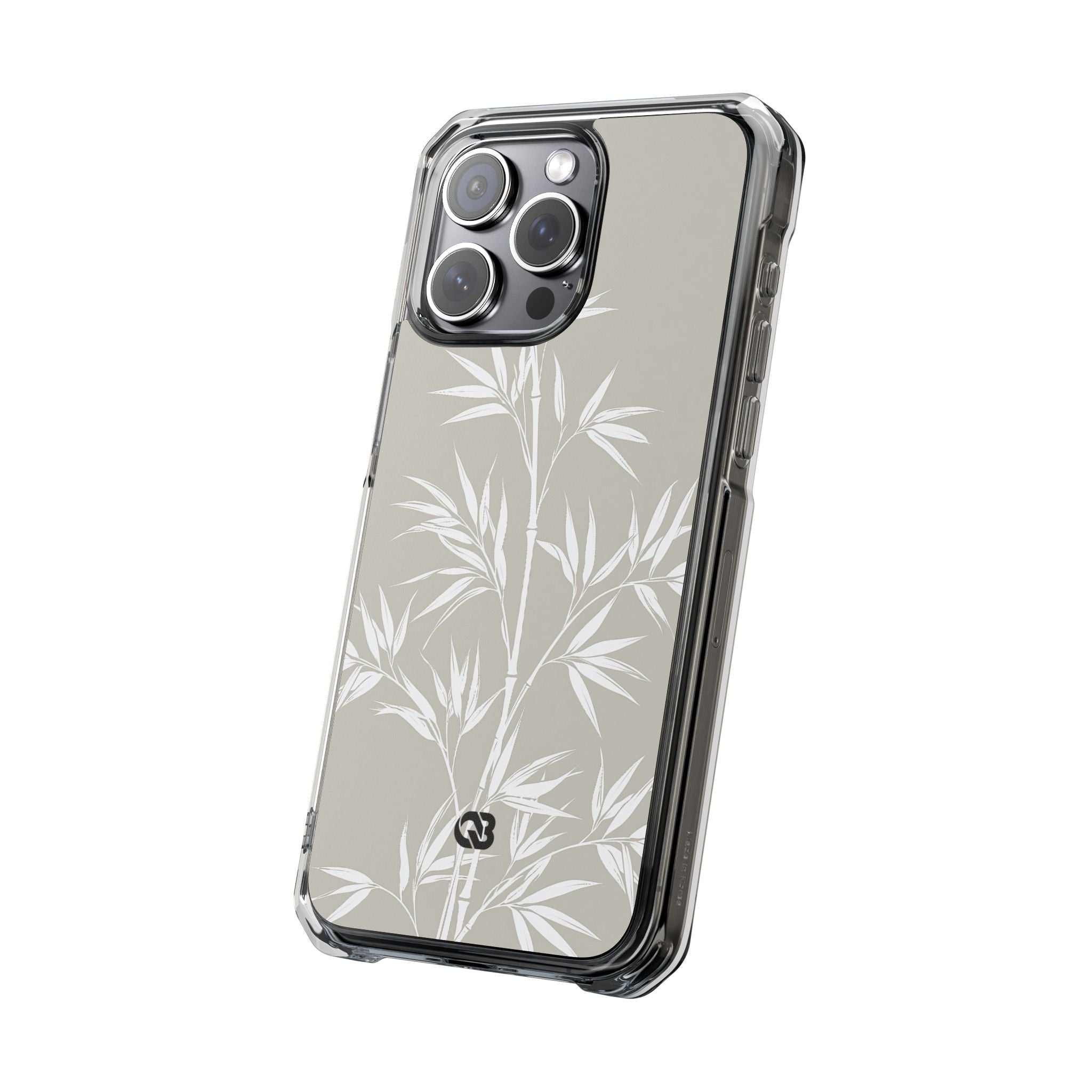 Beige Impact MagSafe Phone Case for iPhone - Sandstone Bamboo Stalks