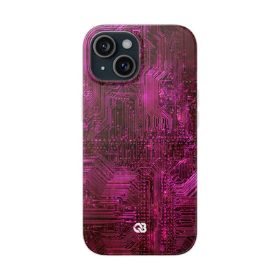 Magenta Circuit Trace · Lite Phone Case for iPhone ·  Pink