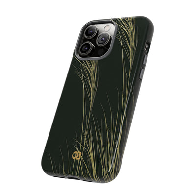 Green Tough Phone Case for iPhone - Midnight Gilded Grass