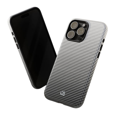 Black Tough Phone Case for iPhone - Obsidian Halftone Flux