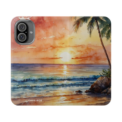 Golden Palm Sunset - iPhone 16  Case - Wallet