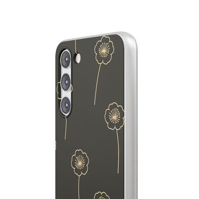 Black Lite Phone Case for Samsung - Obsidian Sand Petals