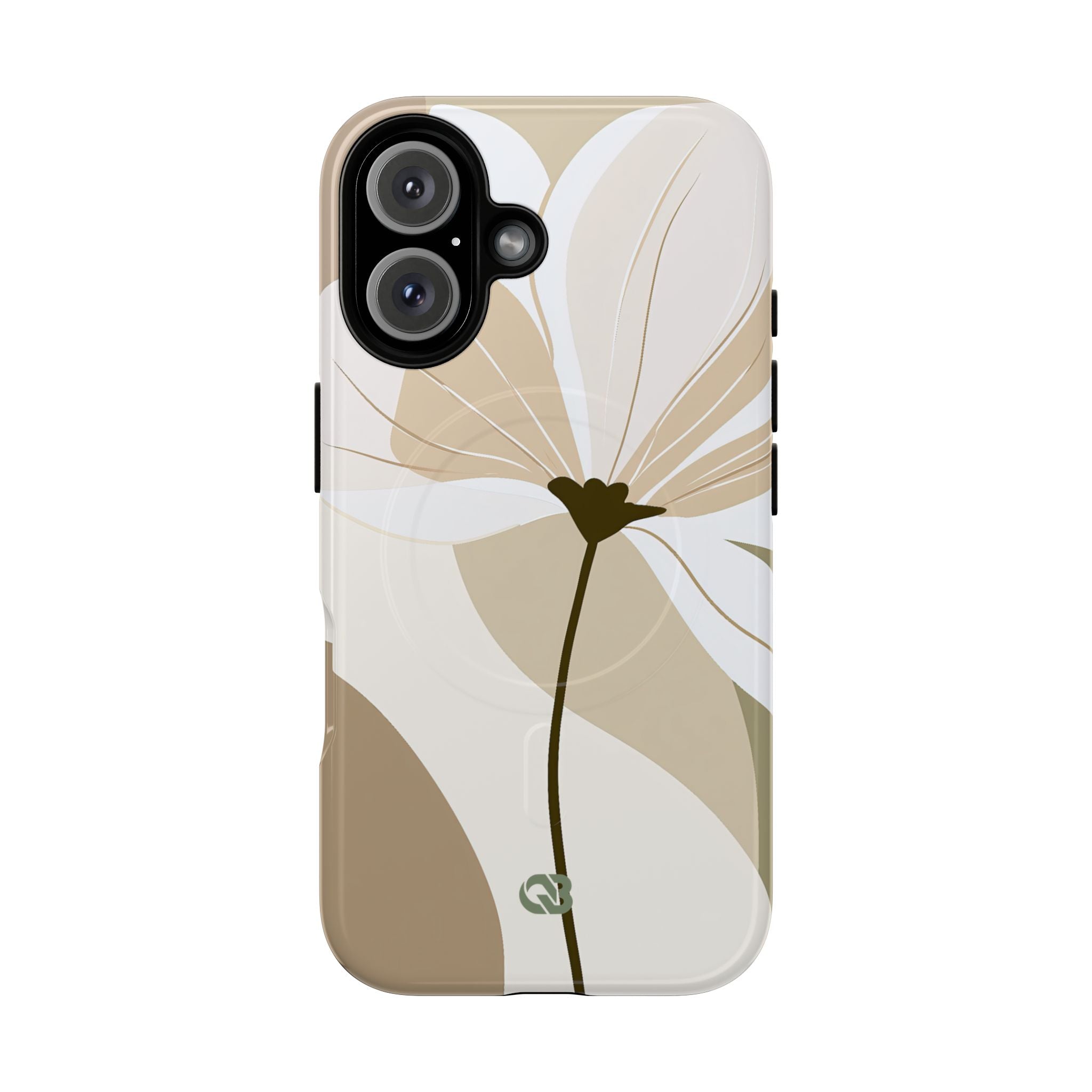 Beige Tough 2.0 Magsafe Phone Case for iPhone - Sage Linen Magnolia