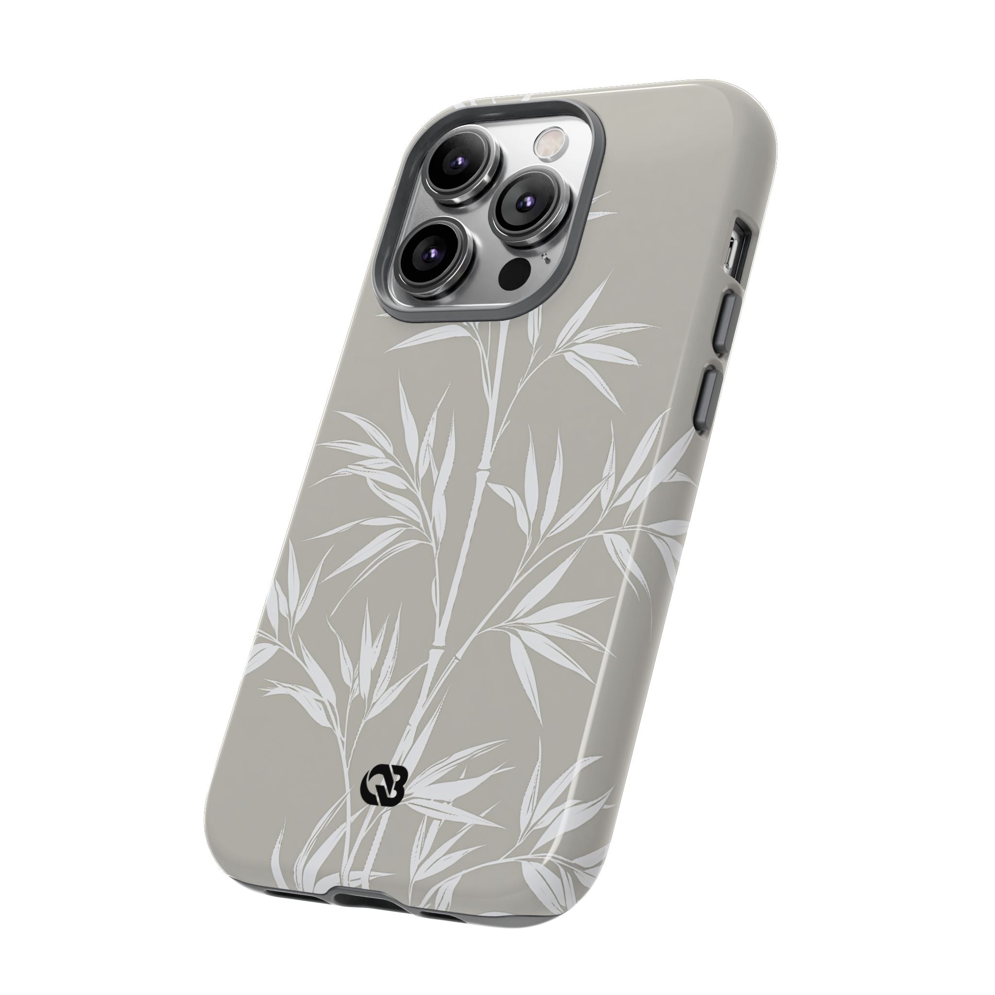 Beige Tough Phone Case for iPhone - Sandstone Bamboo Stalks