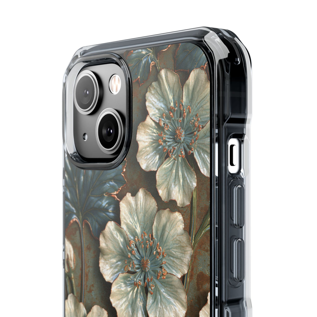 Gilded Blossom Reverie · Clear Impact Magnetic Phone Case for iPhone · Teal