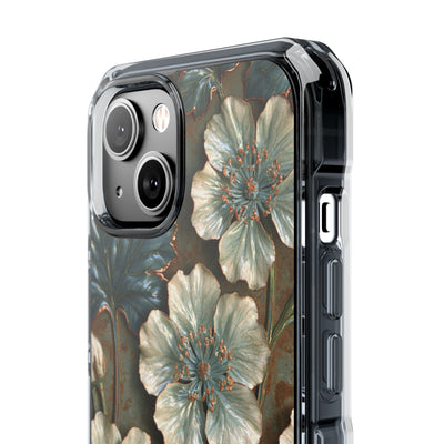 Gilded Blossom Reverie · Clear Impact Magnetic Phone Case for iPhone · Teal