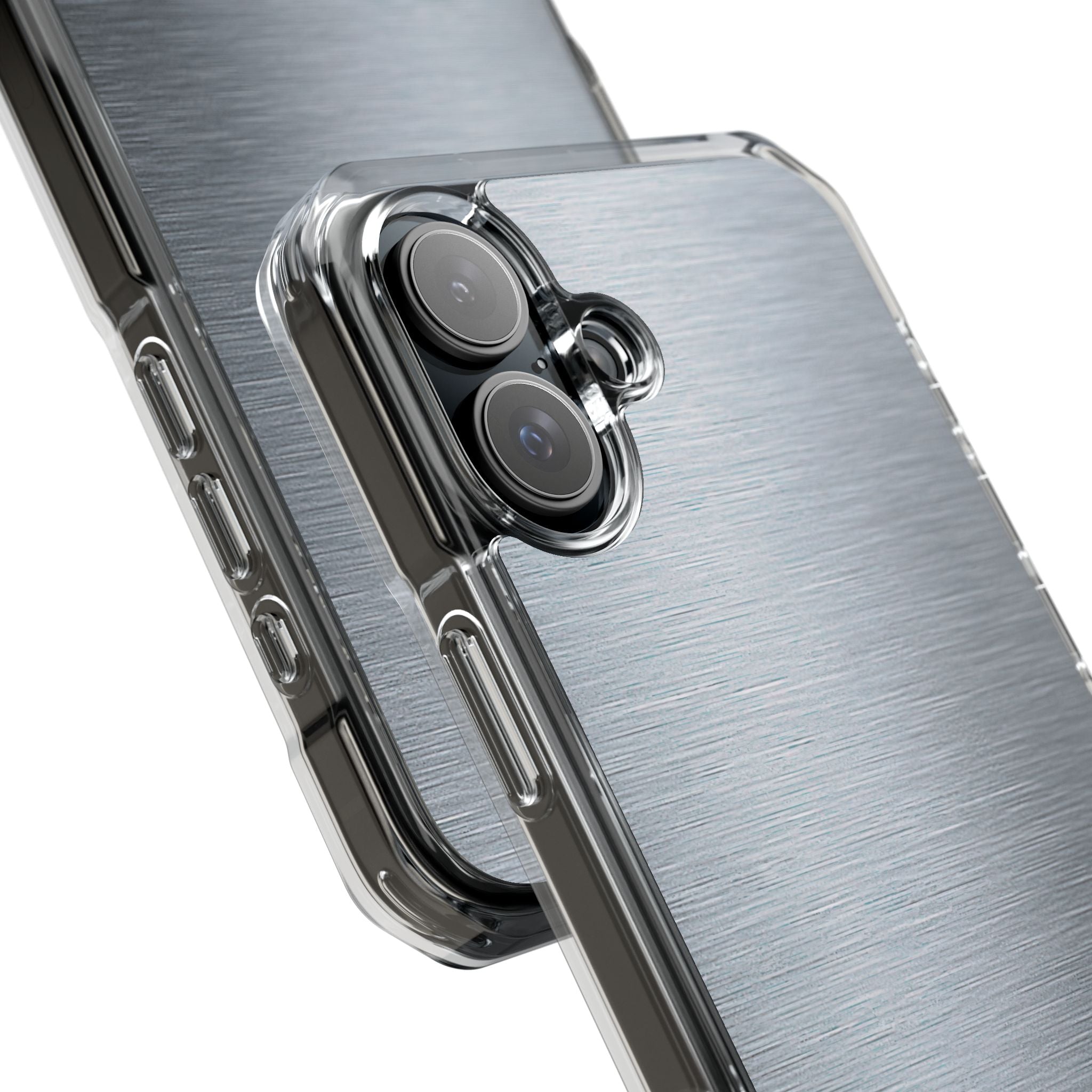 Silver Impact MagSafe Phone Case for iPhone - Satin Chrome Grain