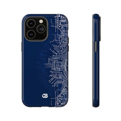 Blue Tough Phone Case for iPhone - Cobalt Circuit Logic