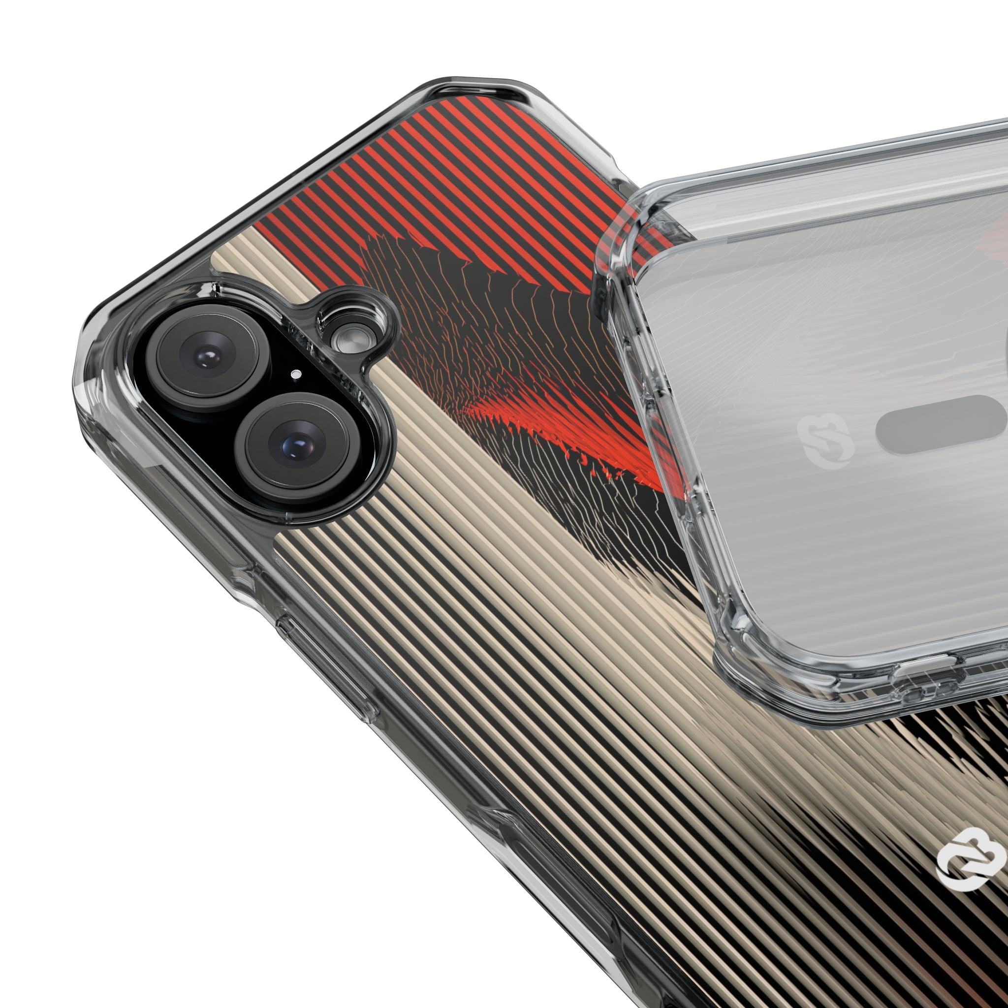 Red Impact MagSafe Phone Case for iPhone - Crimson Pulse Topo