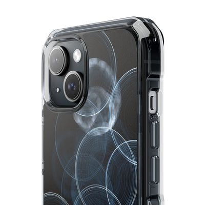 Blue Impact MagSafe Phone Case for iPhone - Cyan Pulse Ripple