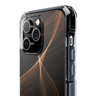 Brown Impact MagSafe Phone Case for iPhone - Copper Silk Wave
