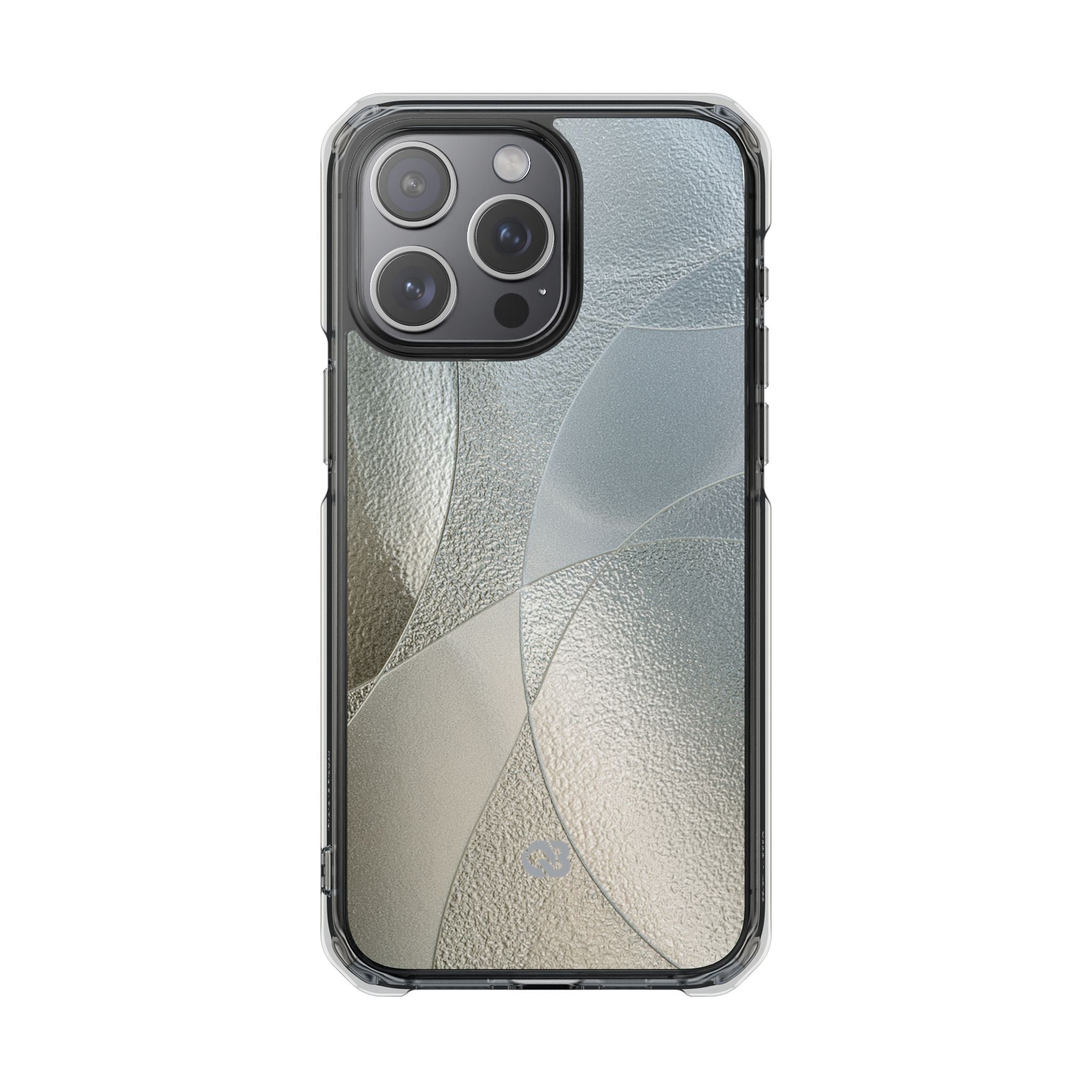 Silver Impact MagSafe Phone Case for iPhone - Frosted Silver Mosaic
