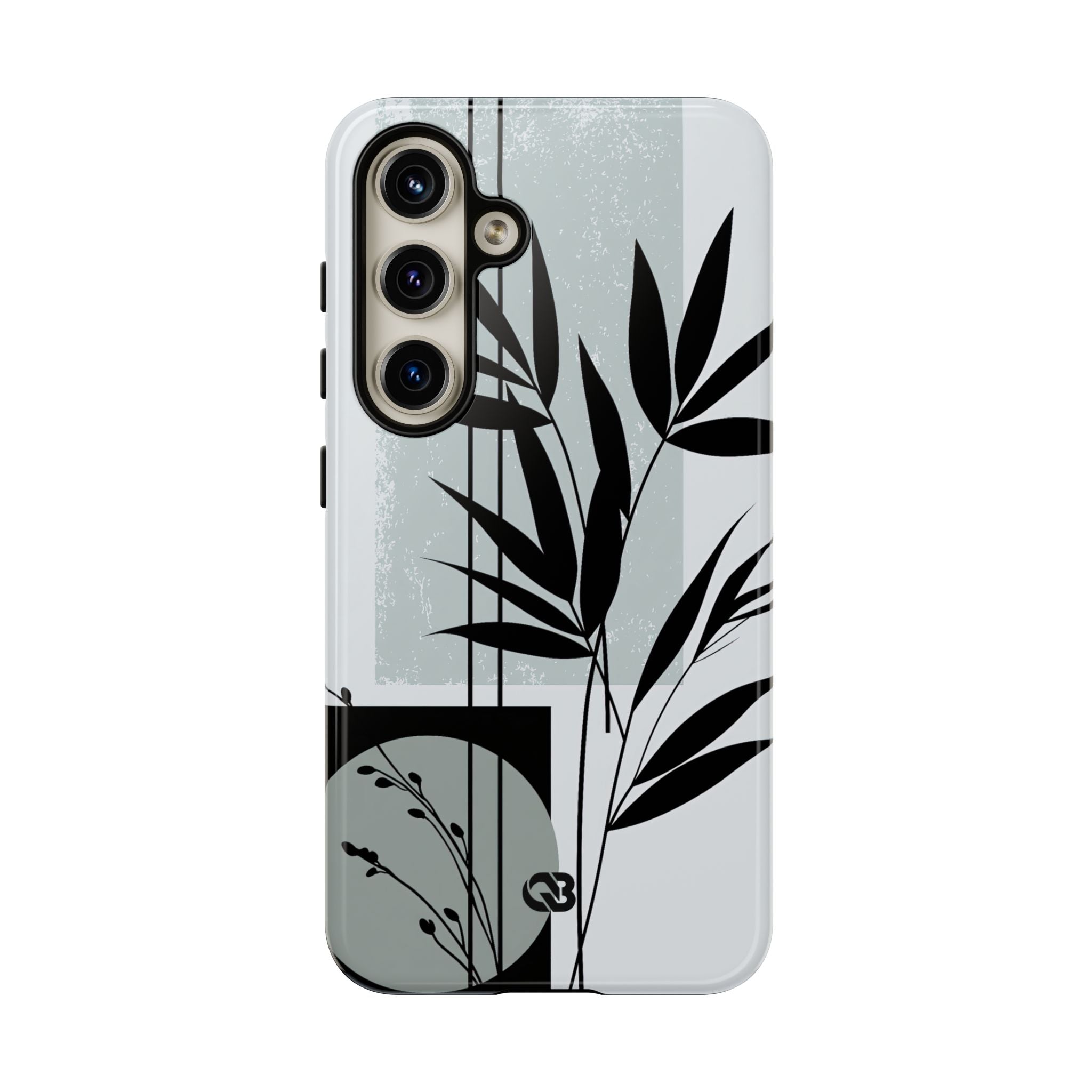 Grey Tough Phone Case for Samsung - Sage Bamboo Noir