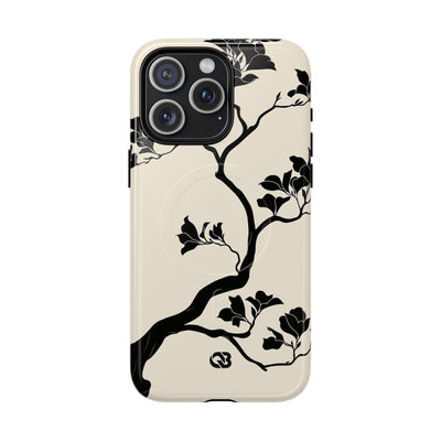 Beige Tough 2.0 Magsafe Phone Case for iPhone - Obsidian Bonsai Silhouette