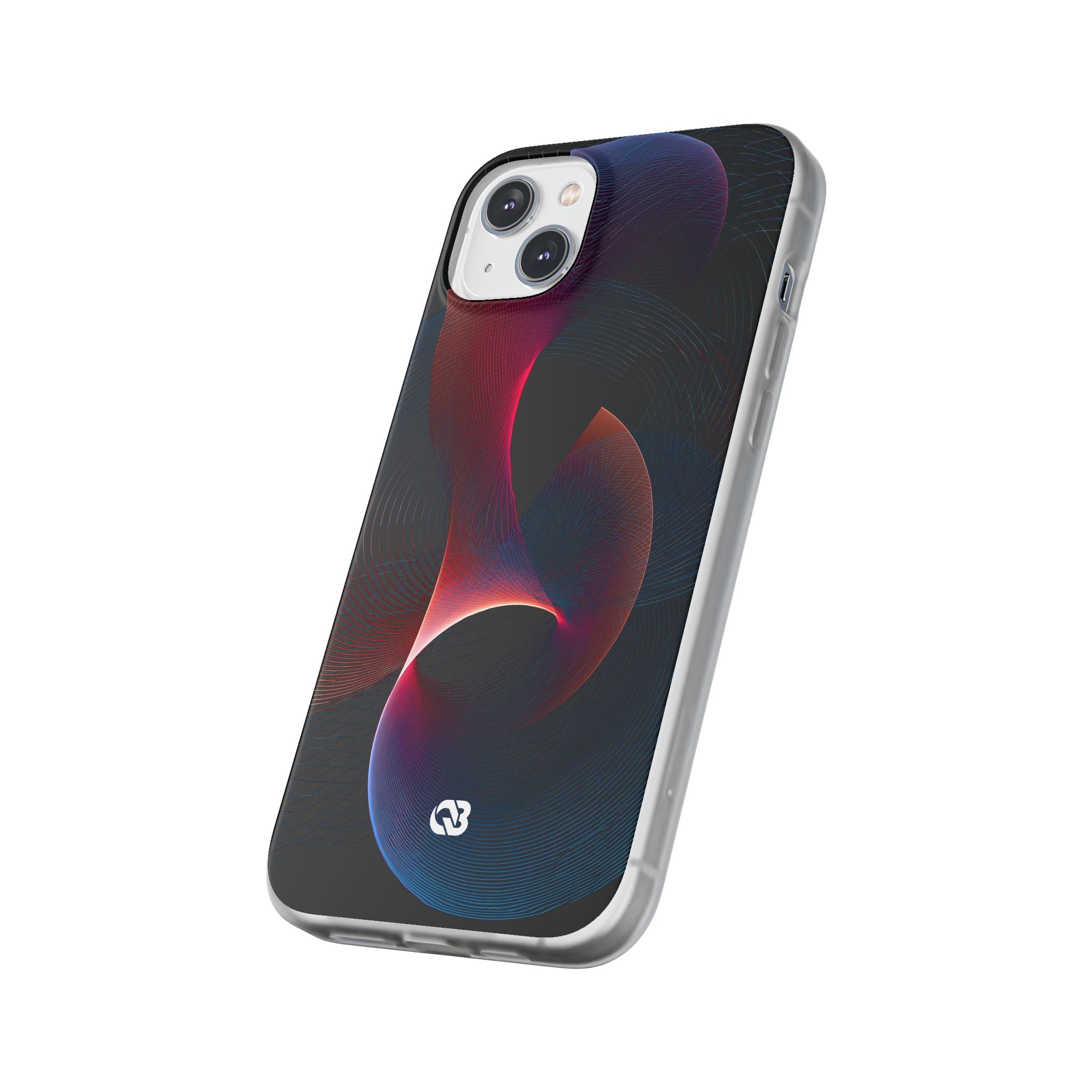 Black Lite Phone Case for iPhone - Cobalt Crimson Flux