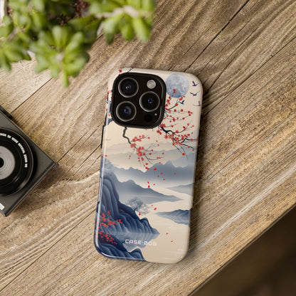 Crimson Blossom Moon iPhone 16 Pro Case - Tough