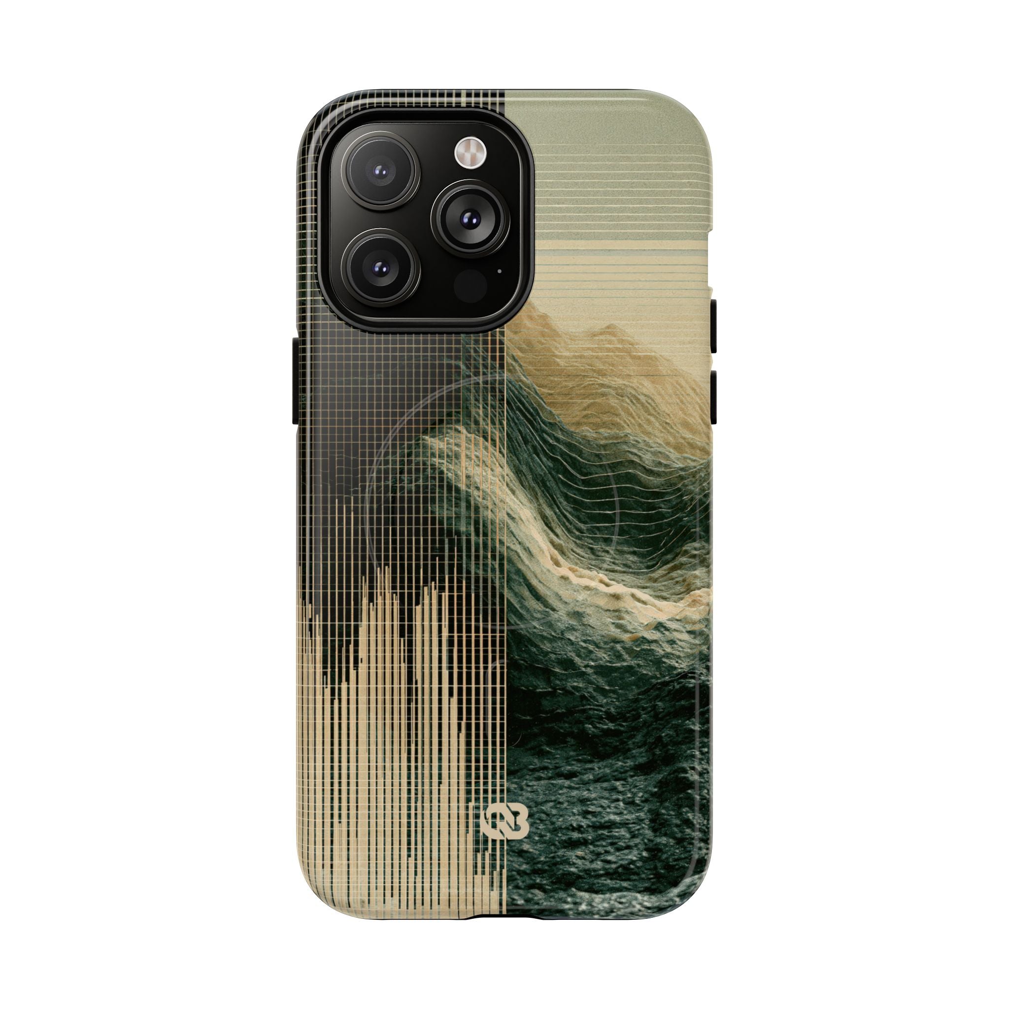 Beige Tough 2.0 Magsafe Phone Case for iPhone - Veridian Data Ridge
