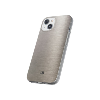 Grey Lite Phone Case for iPhone - Brushed Nickel Linen
