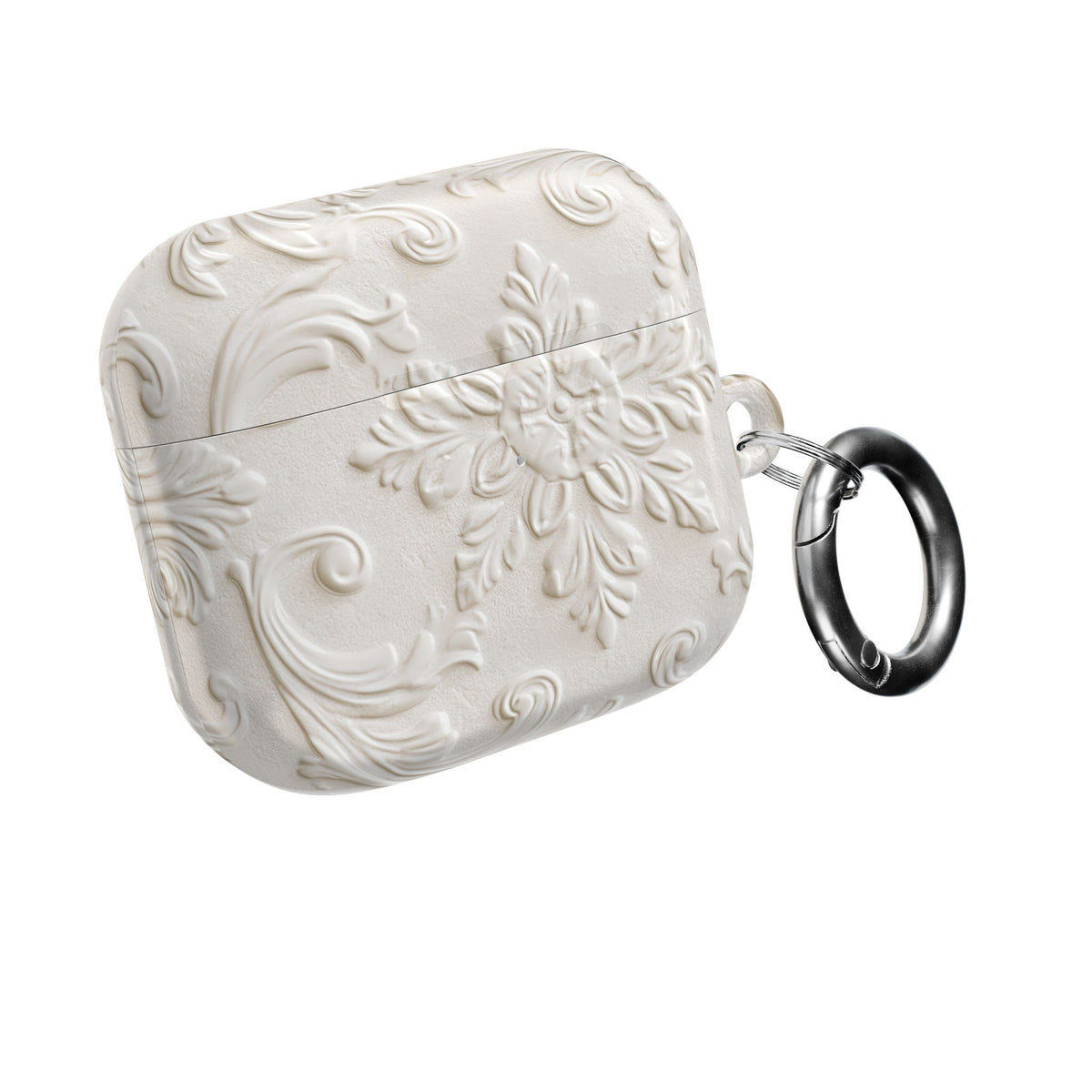 Ivory Baroque Relief · Hard Case for AirPods & AirPods Pro · White