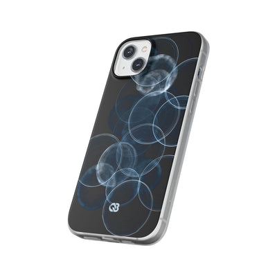 Blue Lite Phone Case for iPhone - Cyan Pulse Ripple