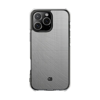 Grey Impact MagSafe Phone Case for iPhone - Chrome Mesh Warp