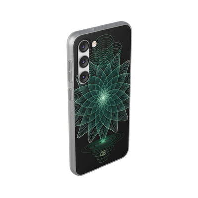 Green Lite Phone Case for Samsung - Cyan Signal Bloom