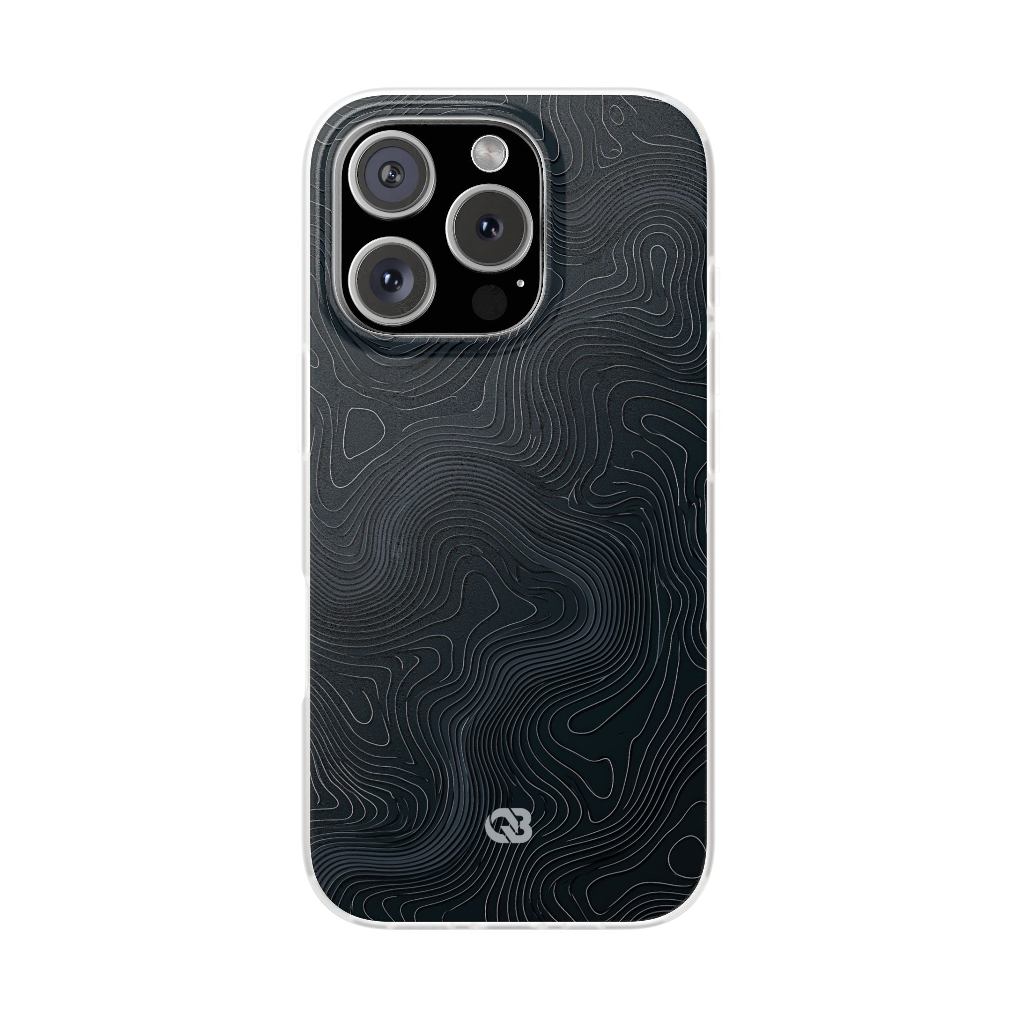 Black Lite Phone Case for iPhone - Obsidian Ridge Topo