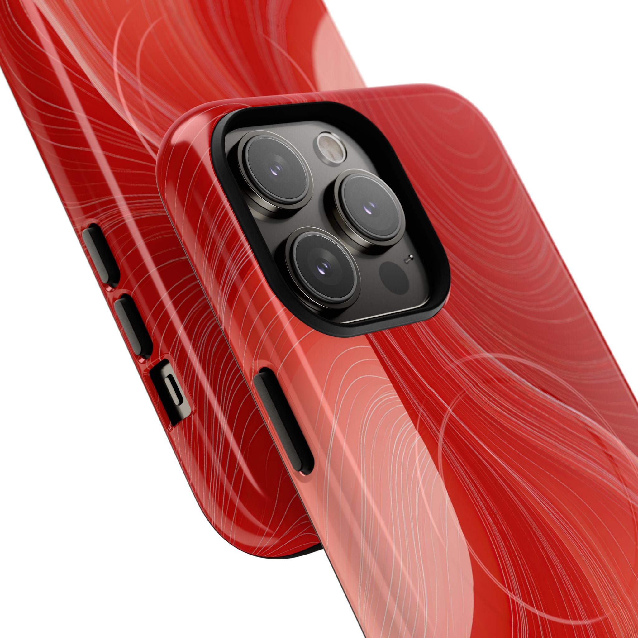 Red Tough 2.0 Magsafe Phone Case for iPhone - Crimson Silk Strands