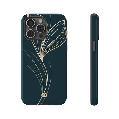 Teal Tough Phone Case for iPhone - Sandstone Silk Flora