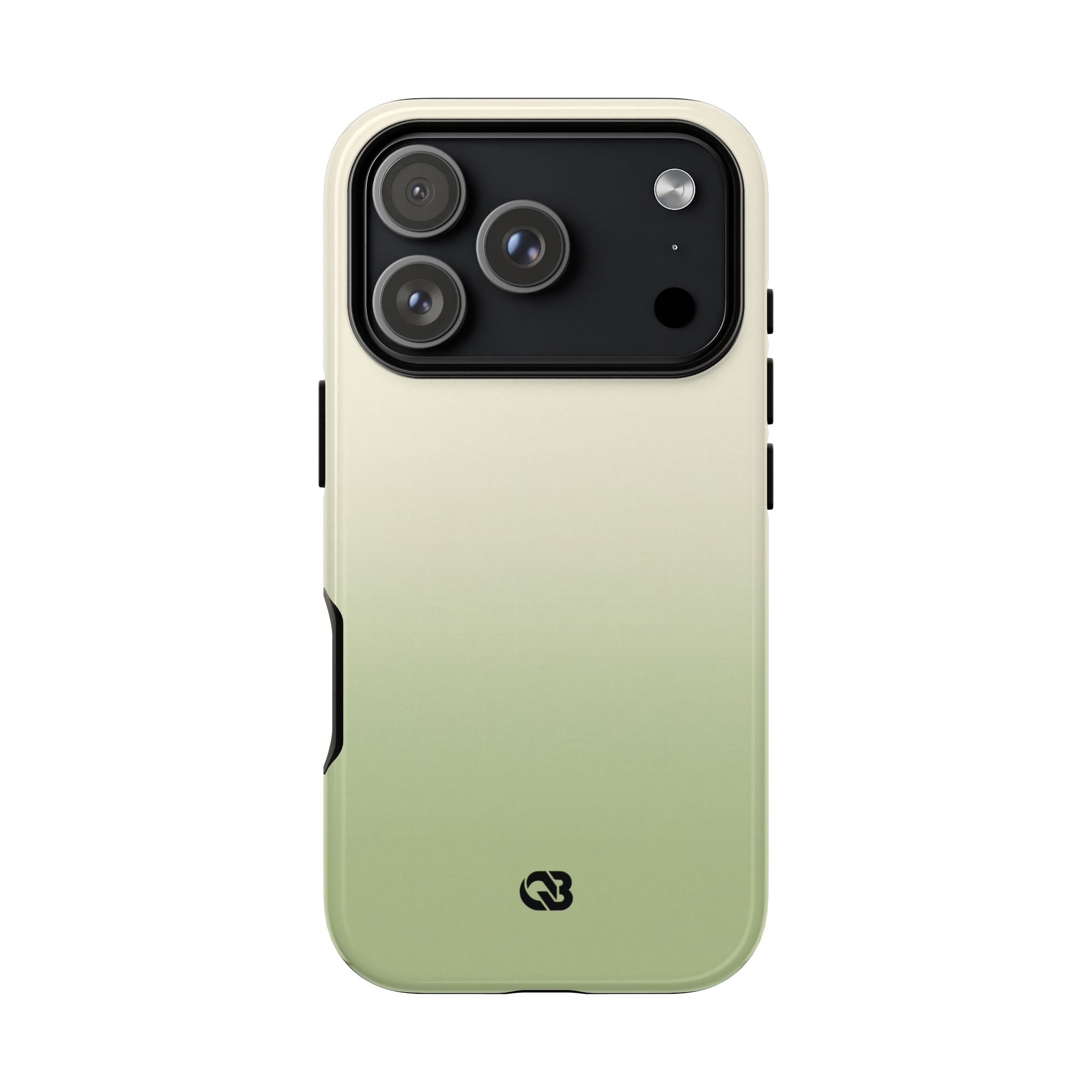 Green Tough Phone Case for iPhone - Bone Sage Fade