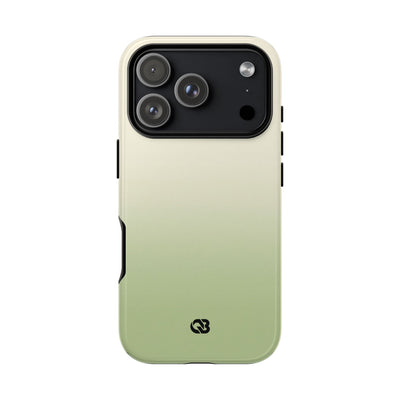 Green Tough Phone Case for iPhone - Bone Sage Fade