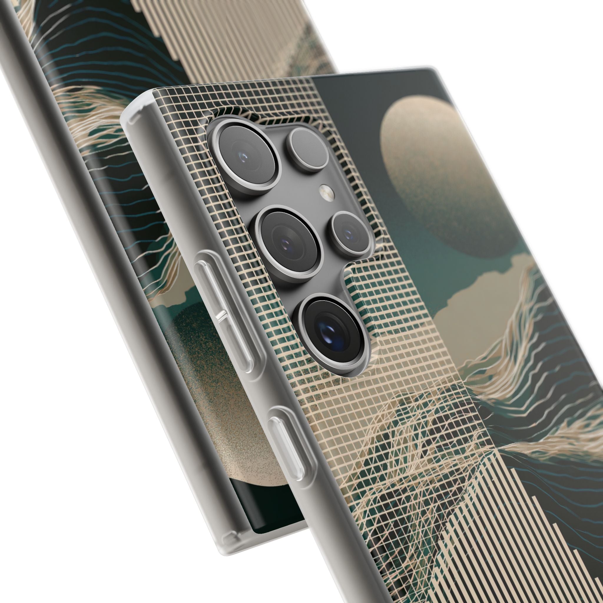 Green Lite Phone Case for Samsung - Lunar Moss Topography