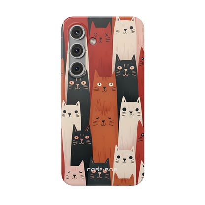 Elongated Cats Zwart Samsung S24 Case - Soft