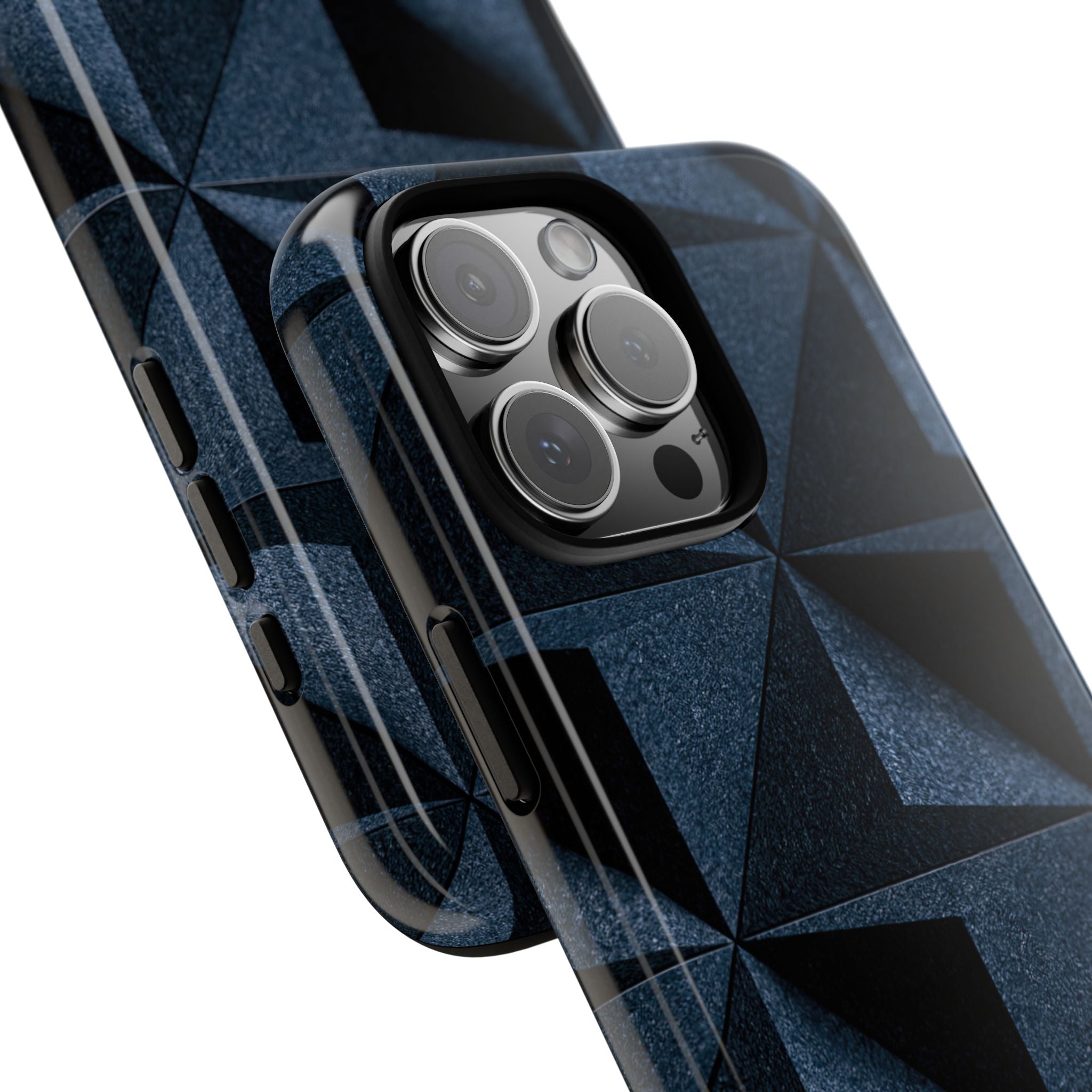 Blue Tough Phone Case for iPhone - Indigo Basalt Facets
