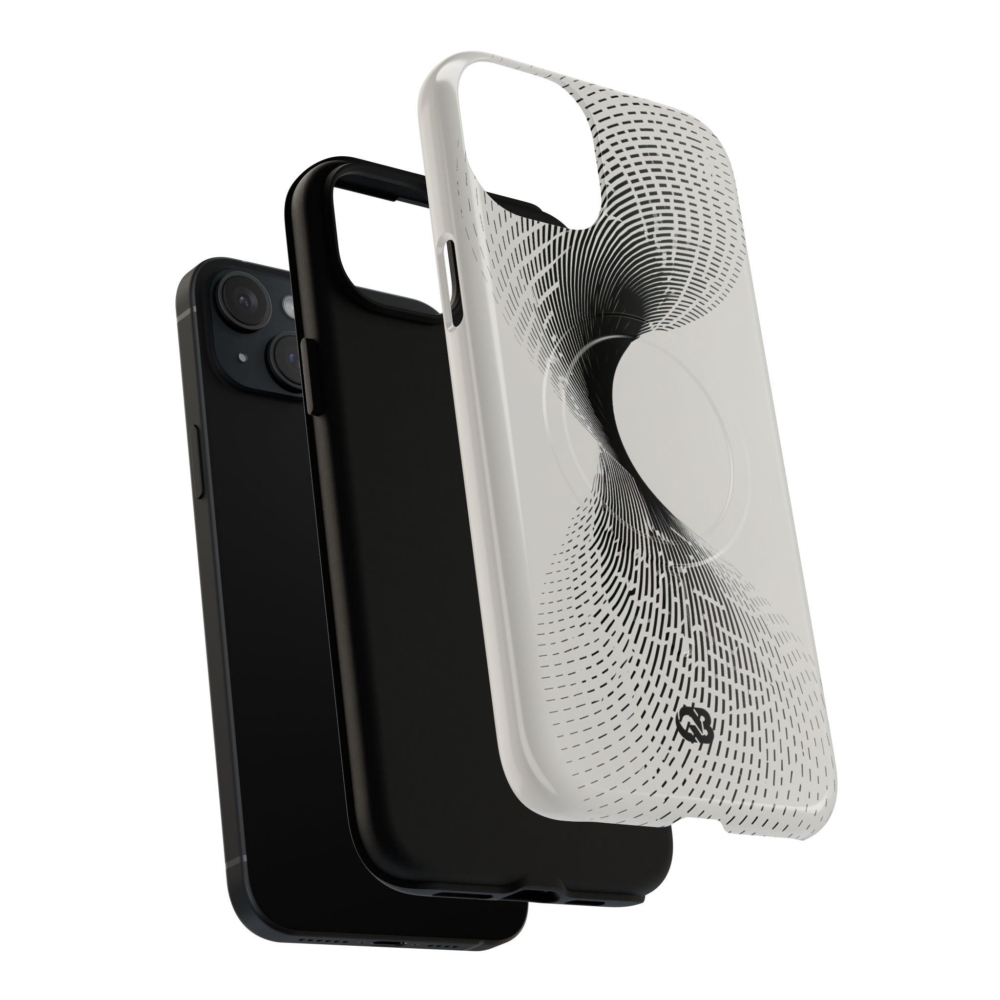 White Tough 2.0 Magsafe Phone Case for iPhone - Linear Torsion Grid