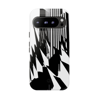 White Tough Phone Case for Google Pixel - Shattered Vector Spire