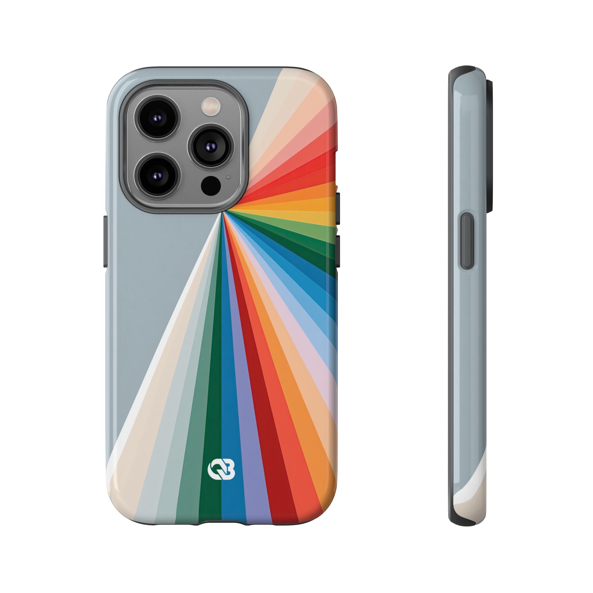 Grey Tough Phone Case for iPhone - Slate Prism Burst