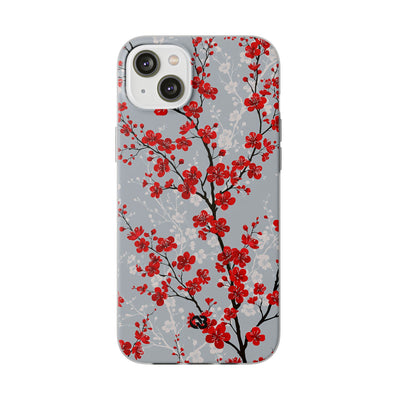 Grey Lite Phone Case for iPhone - Crimson Sakura Slate