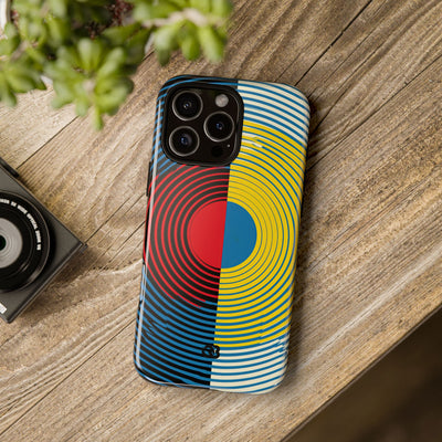 Blue Tough Phone Case for iPhone - Primary Circuit Orbit
