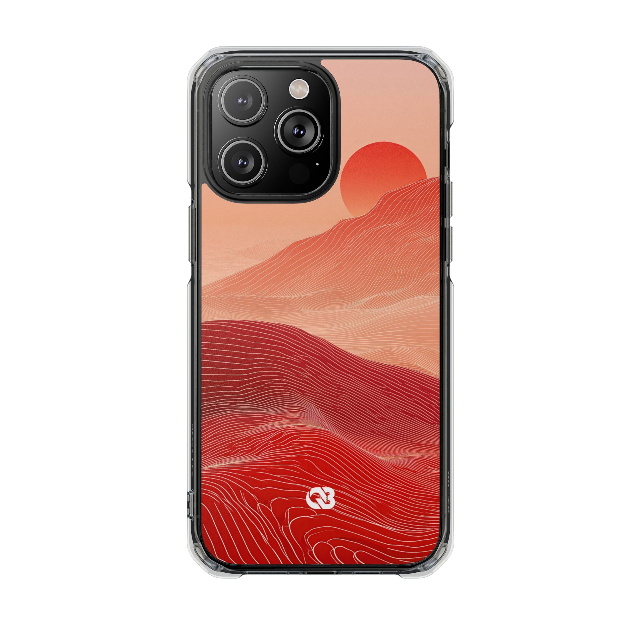 Red Impact MagSafe Phone Case for iPhone - Crimson Ridge Lines