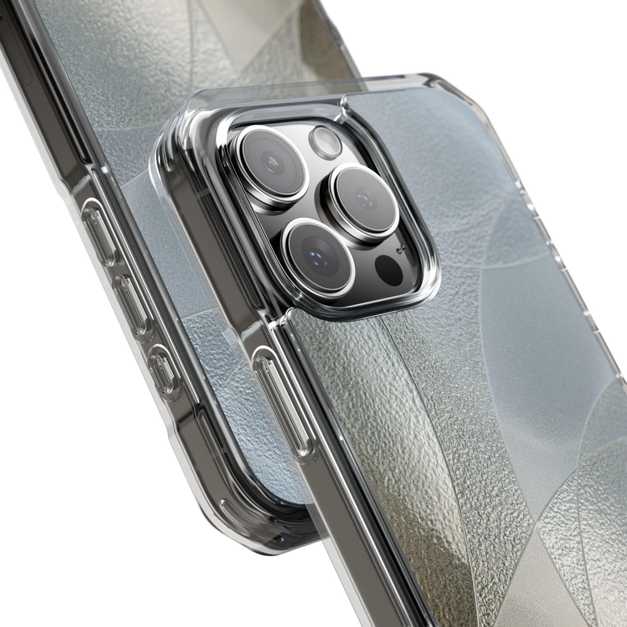 Silver Impact MagSafe Phone Case for iPhone - Frosted Silver Mosaic