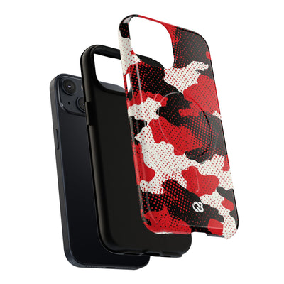 Crimson Halftone Camo · Tough 2.0 Magnetic Phone Case for iPhone · Red
