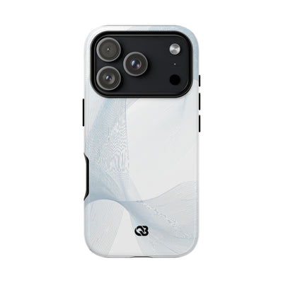 White Tough Phone Case for iPhone - Arctic Line Current