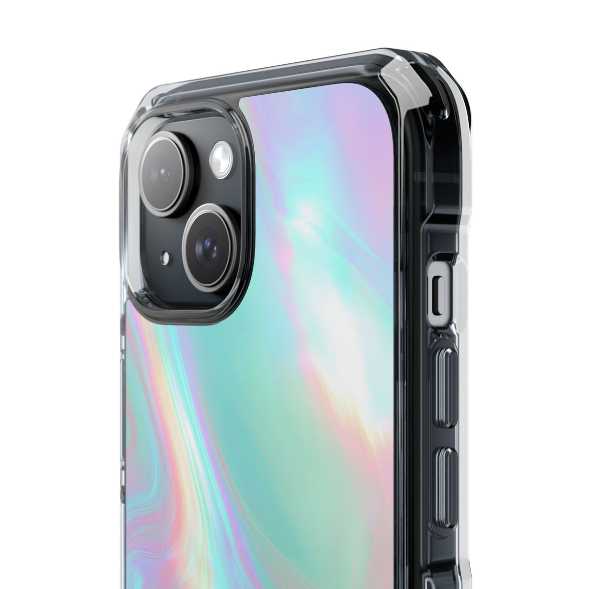 Prismatic Liquid Light · Clear Impact Magnetic Phone Case for iPhone · Teal