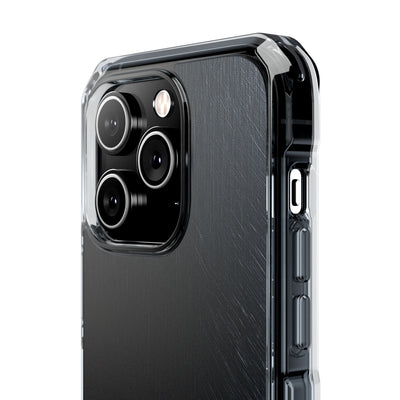 Brushed Obsidian Steel · Clear Impact Magnetic Phone Case for iPhone ·  Black